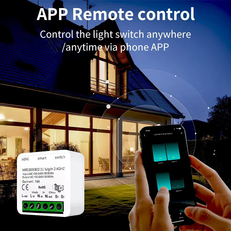 GGBEE EWelink WIFI Smart Mini Switch in Weiß mit App-Steuerung und Sprachsteuerung für Alexa und Google Assistant - Bild 3