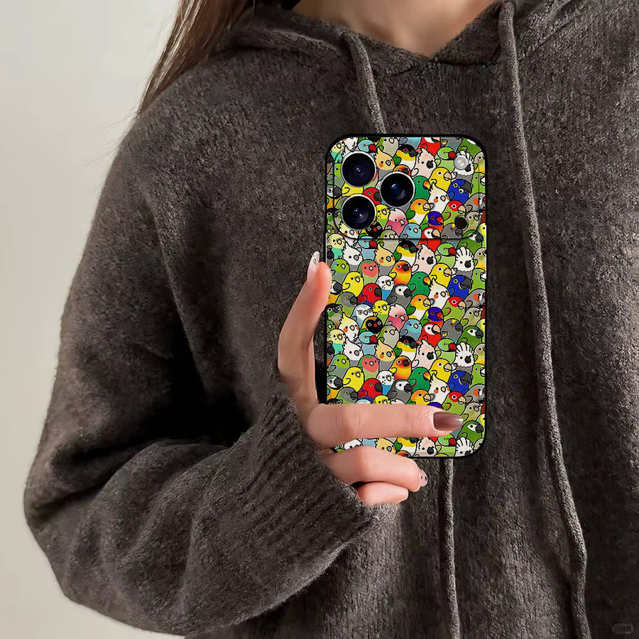 Mesuca Handyhülle mit süßem Papagei Motiv für iPhone 15, 16, 17 Pro Max und weitere Modelle, Multicolor - Bild 4