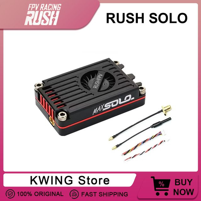 RUSHFPV RUSH MAX SOLO 5,8 GHz 2,5 W VTX mit integriertem Lüfter und Cherry Foxeer Antenne in Schwarz für FPV Freestyle Long Range Racing Drones - Bild 1