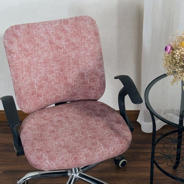 Yiran Furniture 2er-Set Universal Split Büro-Stuhl Abdeckung aus elastischem Spandex in Pink, Sitz- und Rückenlehnenbezug für Esszimmer- und Computerstühle - Bild 1