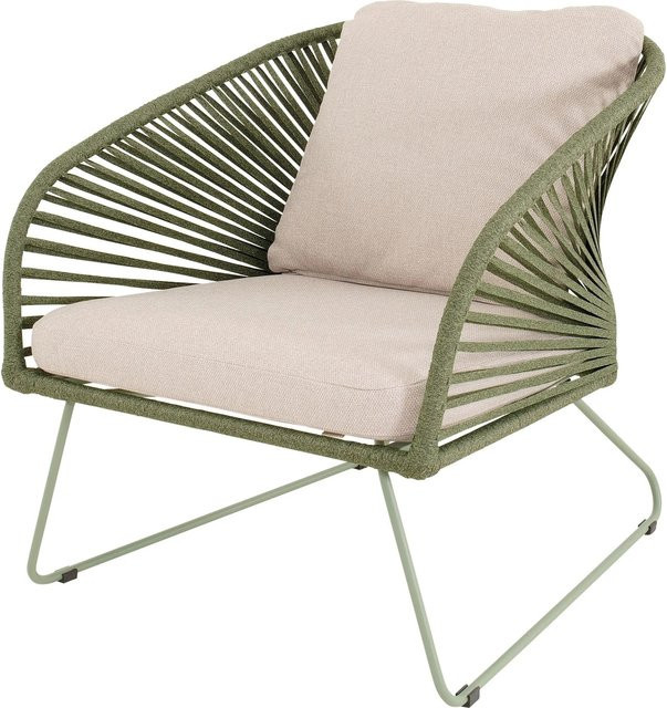 Lesli Loungestuhl Izumi in Grün und Beige für Garten, Balkon oder Terrasse, B/T/H: 73 x 71 x 79 cm - Bild 1