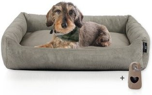 Rohrschneider Hundebett aus Cord in Beige mit abnehmbarem Bezug und rutschfester Unterseite - Bild 1