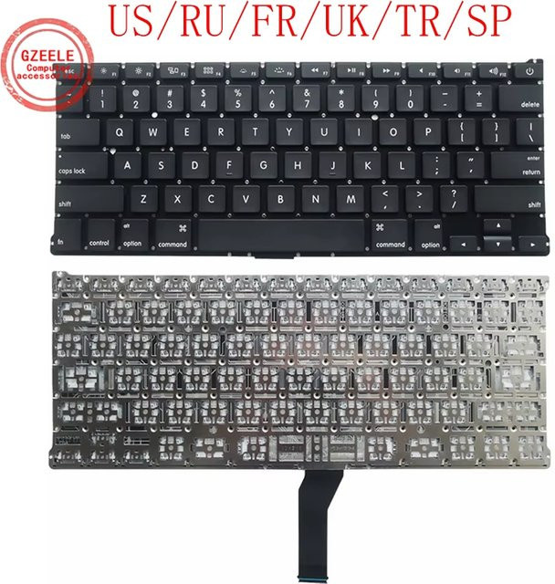 Apple Ersatztastatur für MacBook Air 13,3 Zoll (Modelle A1466, A1369, A1405) in Schwarz mit US-Englisch Layout - Bild 1