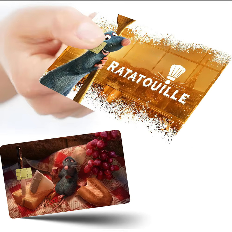 Wasserfeste Aufkleber Set mit Ratatouille Motiv für Bankkarten und Buspässe in Multicolor, rechteckig - Bild 2