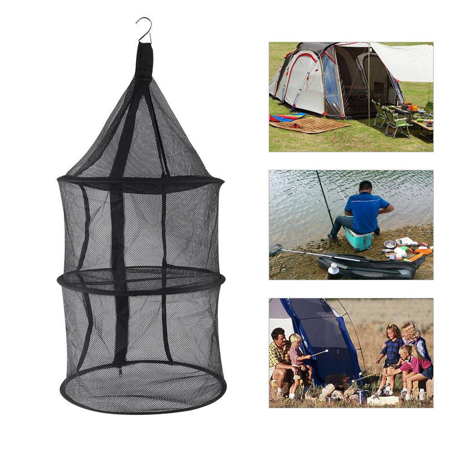 Faltbares 3-lagiges Trockennetz zum Aufhängen von Kleidung für Camping und Reisen - Bild 3
