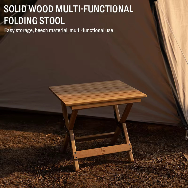 Gerc Maza Faltbarer Hocker in Grün aus Holz und Stoff für Camping und Angeln, Höhe: 33,5 cm, Breite: 30,0 cm - Bild 3