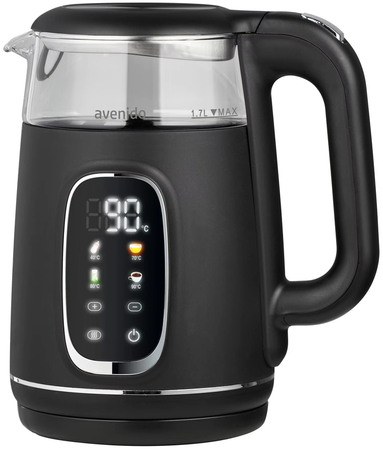 Avenido Elektro-Glaskessel AV1310 in Transparent/Schwarz mit Temperaturregelung, Warmhaltefunktion und 2200 W, 1,7 l - Bild 4