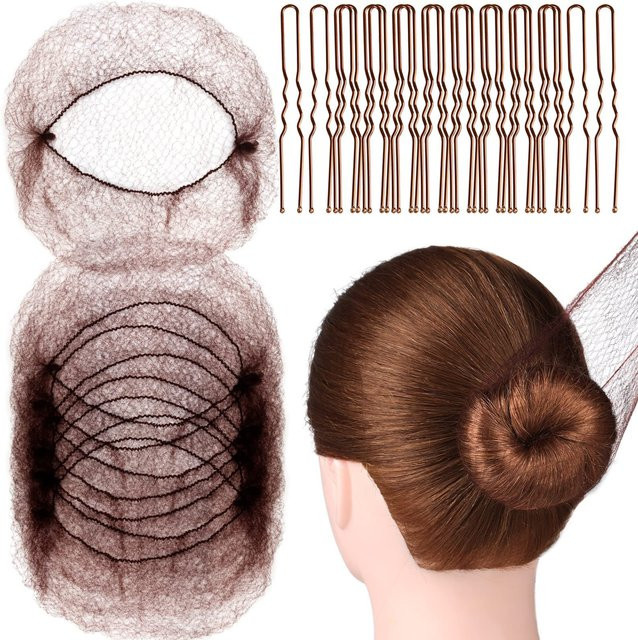 Haarnetze und U-förmige Haarspangen, 60 Stück, Damen - Bild 1
