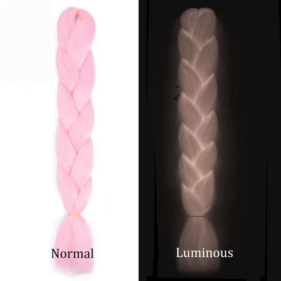 SHES BEAUTY Synthetisches Flechthaar, 24 Zoll, farbig, fluoreszierend - Bild 2