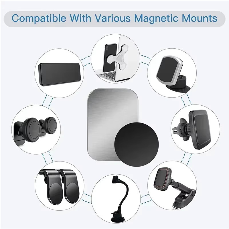 Magnetische Metallplatte Disk als Ersatz-Aufkleber für Auto-Telefonhalterungen und Tablet-Ständer in Schwarz und Silber - Bild 2