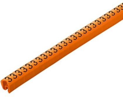 Weidmüller Kennzeichnungsring CLI C 2-4 OR/SW 3 CD in Orange mit Aufdruck 3 für Außendurchmesser 4 bis 10 mm - Bild 1