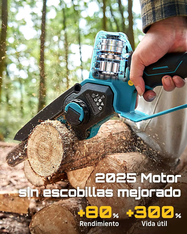 Seesii Bürstenlose Akku-Elektrosäge 1000W in Blau, kompatibel mit Makita 18V LXT Akku, für Gartenpflege und Holzbearbeitung (6 und 8 Zoll) - Bild 4