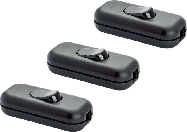 Orion Lightstyle Schnur Zwischenschalter 3-polig in Schwarz, 3er Set - Bild 1