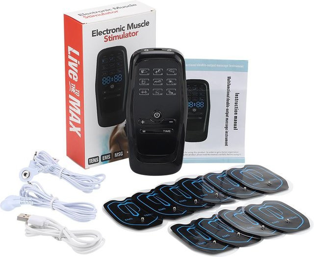 emsa EMS TENS Muskel-Elektrostimulator in Schwarz zur Schmerzlinderung und Körperentspannung durch niederfrequente Impulse für die Physiotherapie - Bild 1