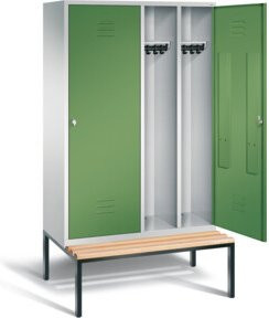 C+P Spind Classic Schwarz-Weiss mit Resedagrün Front und Lichtgrauem Korpus, H x B x T: 209 x 119 x 81,5 cm - Bild 1