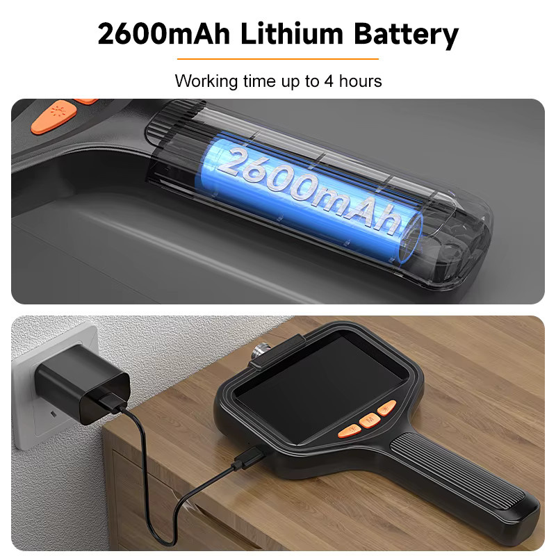 Industrie-Endoskop mit 4,3-Zoll-Bildschirm und 1080P Auflösung, IP67 Inspektionskamera für Rohrleitungen, Auto und Kanalisation, Schwarz, Durchmesser: 8 mm und 5,5 mm, Kabellänge: 2–100 m - Bild 6