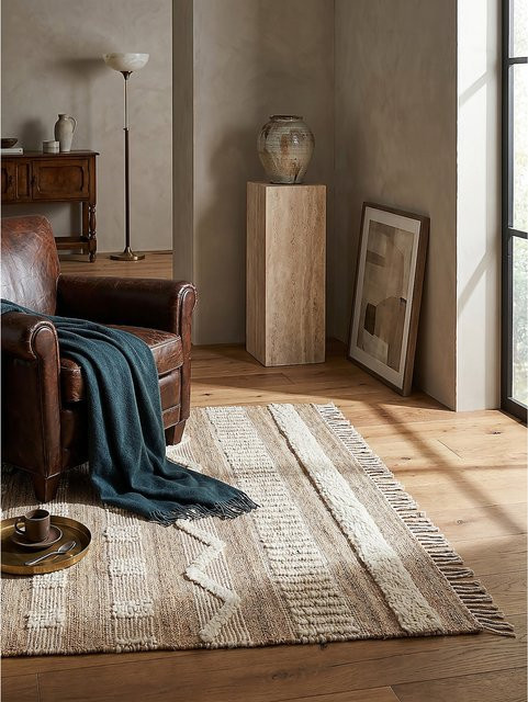 Gestreifter Jute-Teppich WHARFE von Kadima Design in Natur-Weiß, B: 200 cm, L: 290 cm - Bild 1