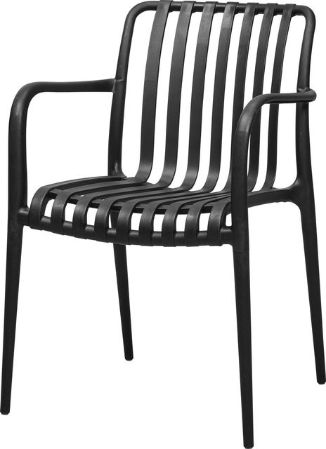 LIVARNO Gartenstuhl aus Kunststoff in Anthrazit Grau mit Armlehnen und UV-Beständigkeit - Bild 1