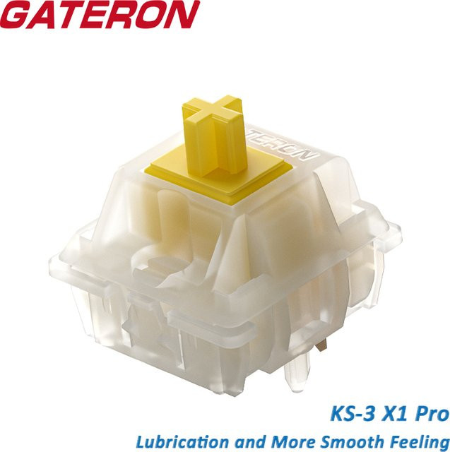 Gateron Milky Yellow Pro KS-3 X1 Lineare Mechanische Tastaturschalter für Gaming und DIY Hotswap-Tastaturen, 5-Pin, Gelb - Bild 1