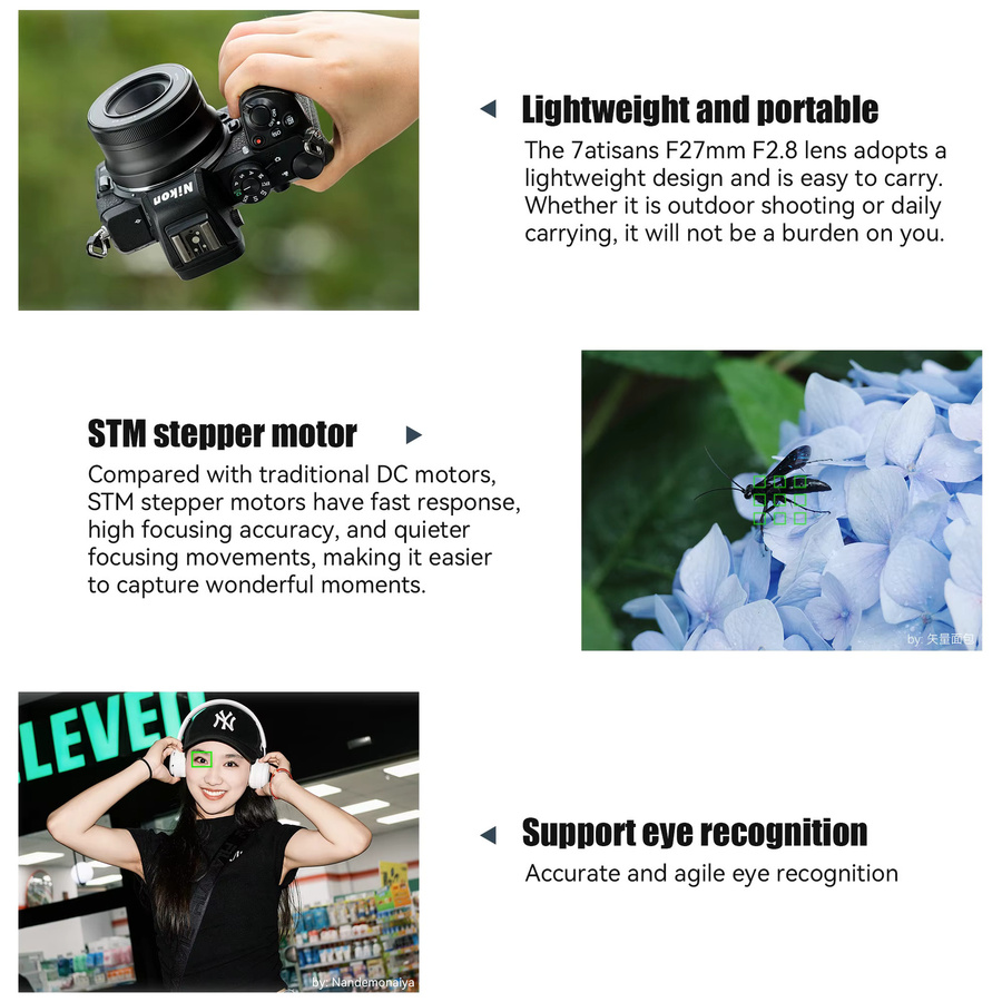 7artisans AF 27mm F2.8 APS-C Autofokus STM Objektiv für Nikon Z spiegellose Kameras, Schwarz - Bild 3