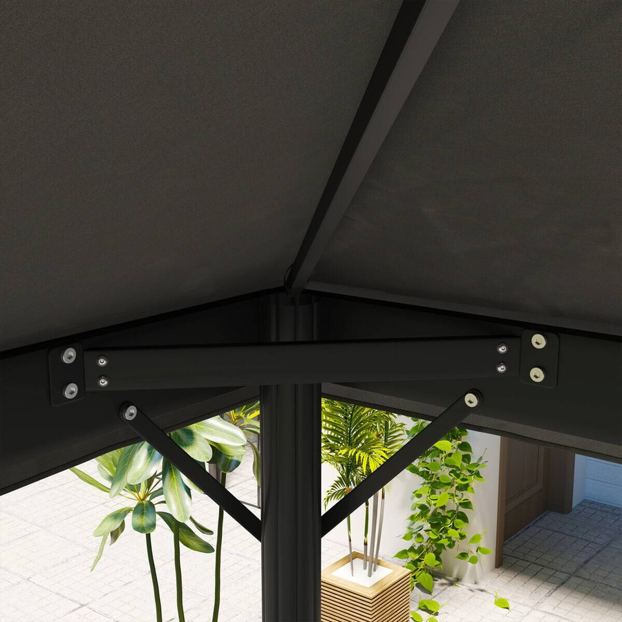 Outsunny Ersatzdach für Pavillon aus Polyester, wasserdicht und UPF 50+, Dunkelgrau, B/T: 300 x 400 cm - Bild 3