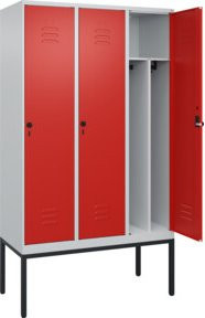 C+P Spind Classic PLUS Garderobenschrank mit 3 Abteilen, Gestell aus Stahl, H x B x T: 212 x 120 x 50 cm - Bild 1