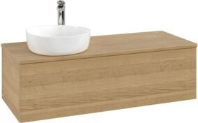 V&B Antao Waschtischunterschrank mit LED-Beleuchtung, Wandmontage, Eiche Honig, B/T/H: 120 x 36 x 50 cm - Bild 1
