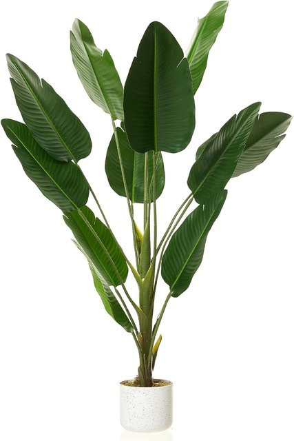 Garvee Künstlicher Bananenbaum in Grün mit Topf, Dekorative Tropische Reisepalme für Wohnzimmer und Büro, Höhe: 120 cm - Bild 1