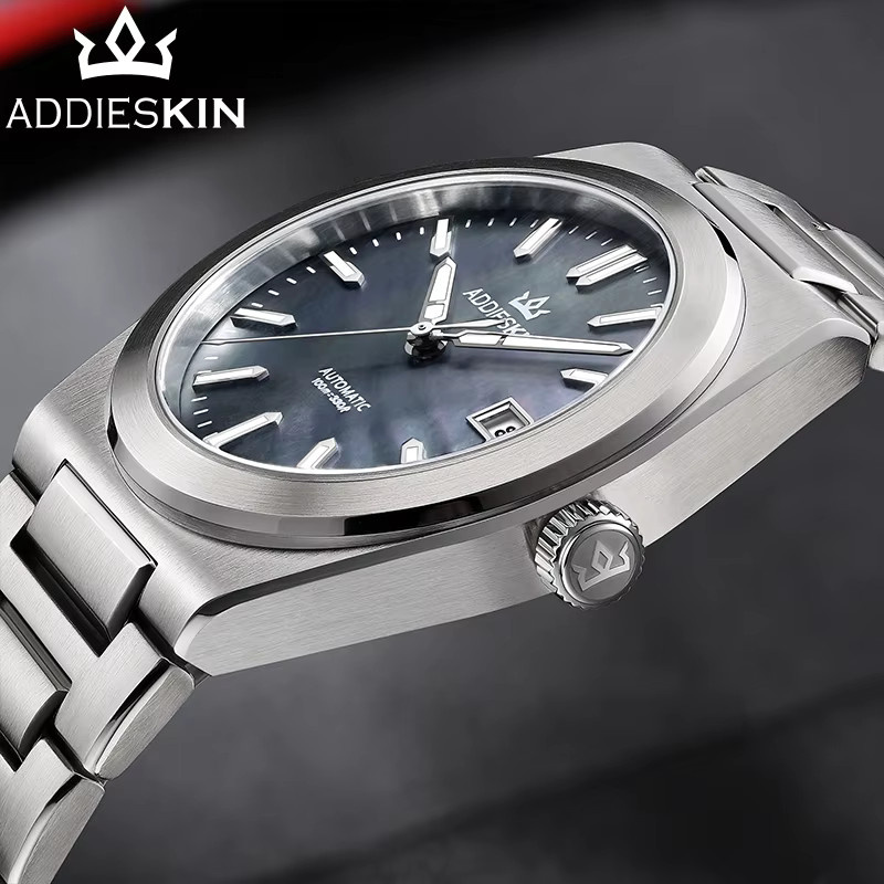 AddiesKin Automatikuhr, Edelstahl, 39 mm, Herren, Grün, Saphirglas - Bild 4