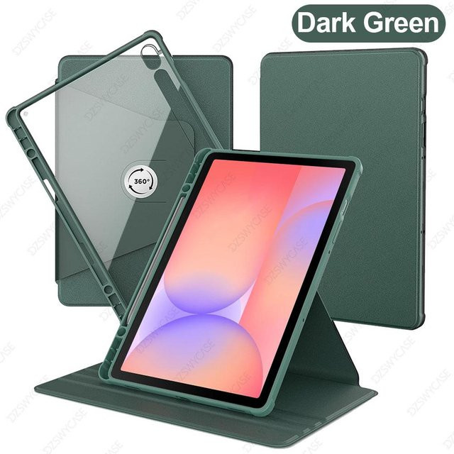 Schutzhülle für Samsung Galaxy Tab S10, S9 FE, S10 Lite (10,9 Zoll) und S9 (11 Zoll) mit 360 Grad Drehung in Grün - Bild 1
