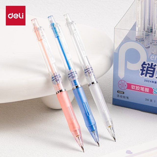 Deli Druckbleistift Set aus Kunststoff mit 0,5 mm und 0,7 mm Mine in HB Graphit für Schule und Büro - Bild 1