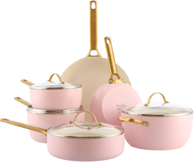 GreenPan Padova Reserve Topf- und Pfannenset 10-teilig in Pink - Bild 1