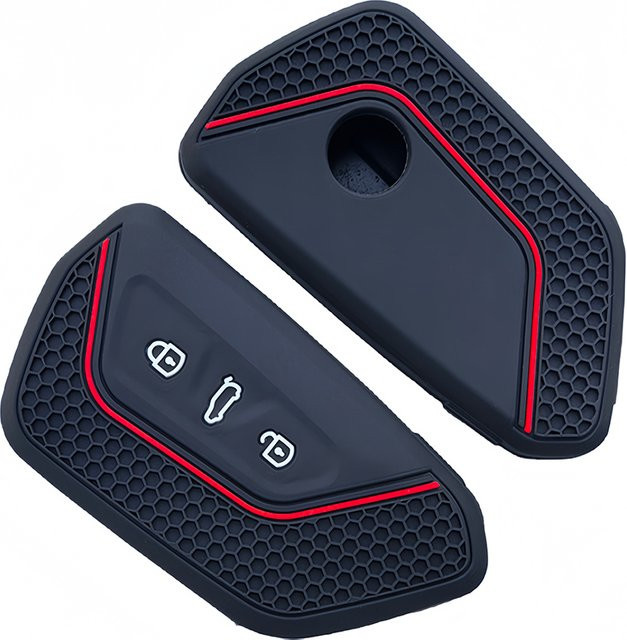 Silikon Fernbedienung Schutzhülle für Skoda Octavia 4 A8, Seat Leon FR MK4, Cupra Formentor und VW Golf 8, ID.4, Farbe: Schwarz - Bild 1