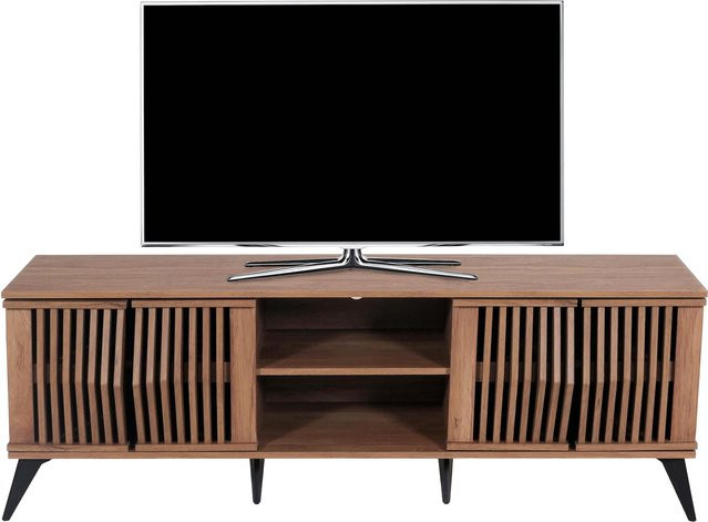 MCW TV-Rack M45 Lowboard in Braun mit 3D-Design und Staufächern, H: 55 cm, B: 166 cm, T: 41 cm - Bild 3