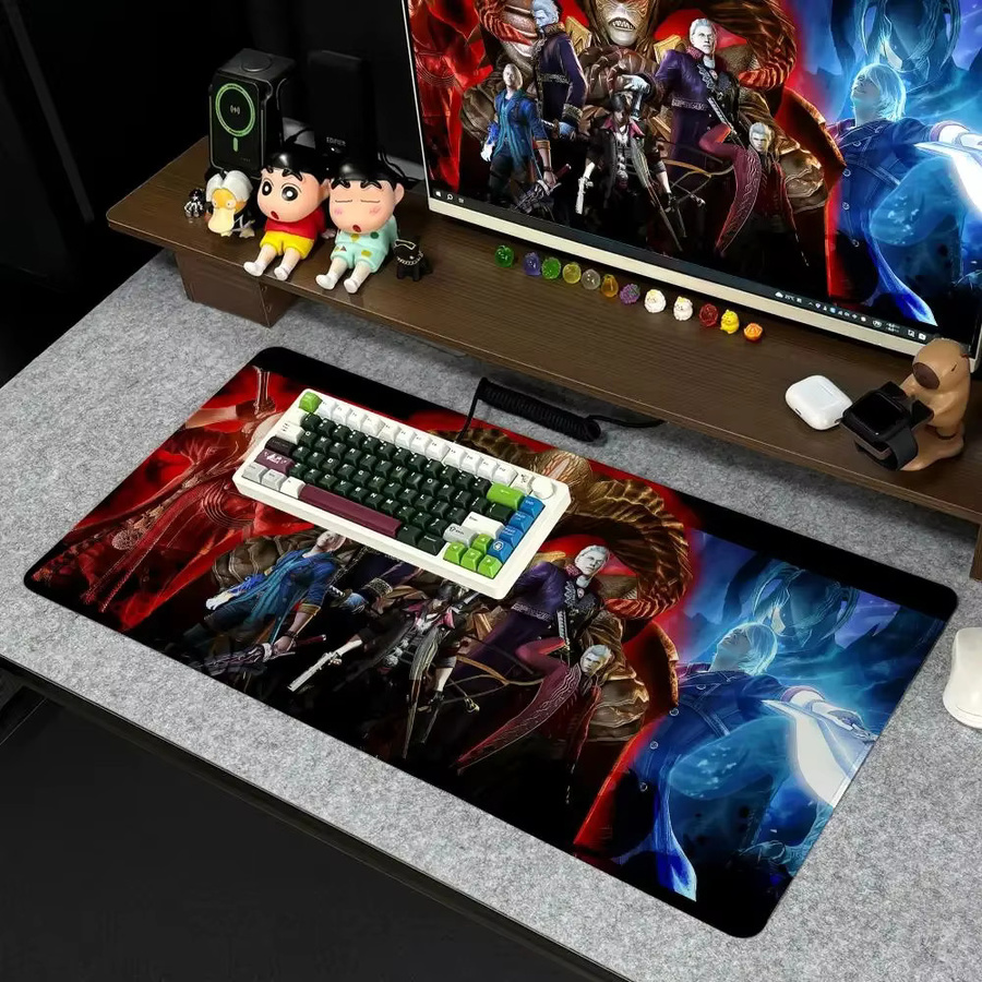D-Devil May C-Cry 5 XXL Mauspad in Schwarz und Multicolour, rutschfeste Gamer-Schreibtischunterlage mit HD-Art-Design, B/T: 90 x 40 cm - Bild 3