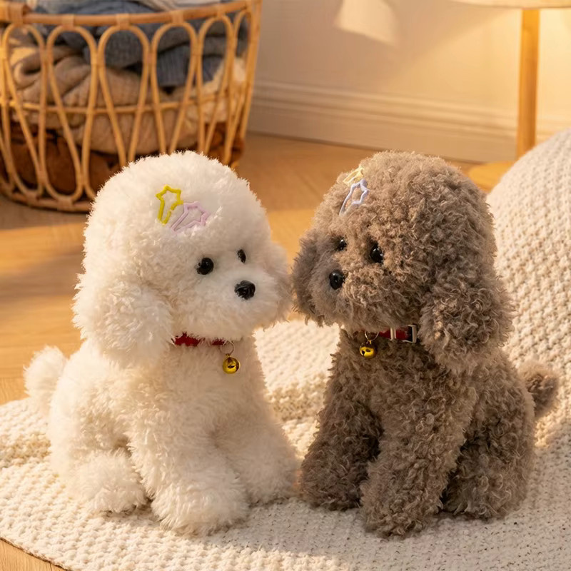 GDzaccly Teddyhund Plüschpuppe, Sitzender Hund mit Halsband, Braun - Bild 2