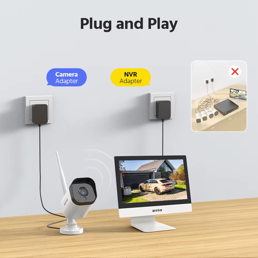 Annke 8 MP WLAN-Überwachungskamera mit 12-Zoll-LCD, 4K Auflösung, Dualband 2,4 G/5,8 G, Zwei-Wege-Audio und IR-Nachtsicht, Weiß - Bild 5
