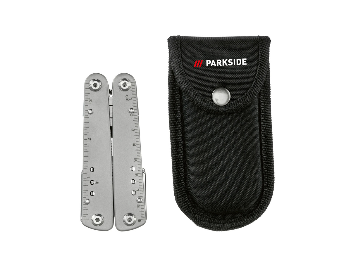 PARKSIDE Multiwerkzeug aus Edelstahl in Silber mit Tasche, Set bestehend aus Zange, Schraubendreher, Messer und Säge - Bild 2