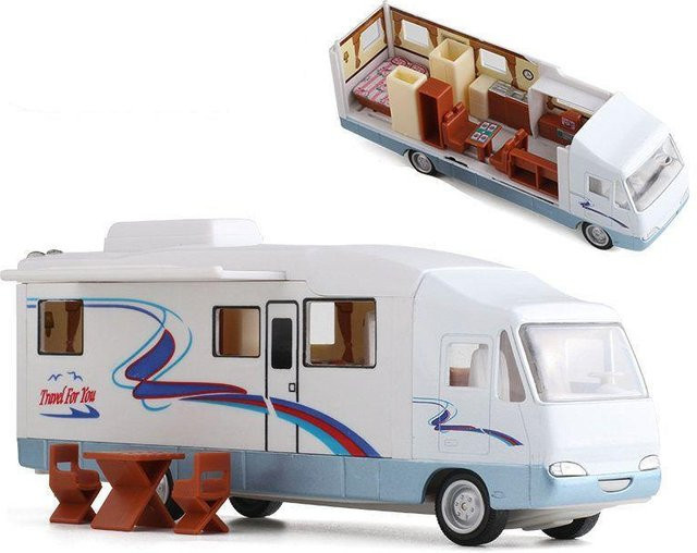 Linyi toy car Wohnmobil, Automodell, 1:30, Metall, Weiß, ab 18 Jahre - Bild 1