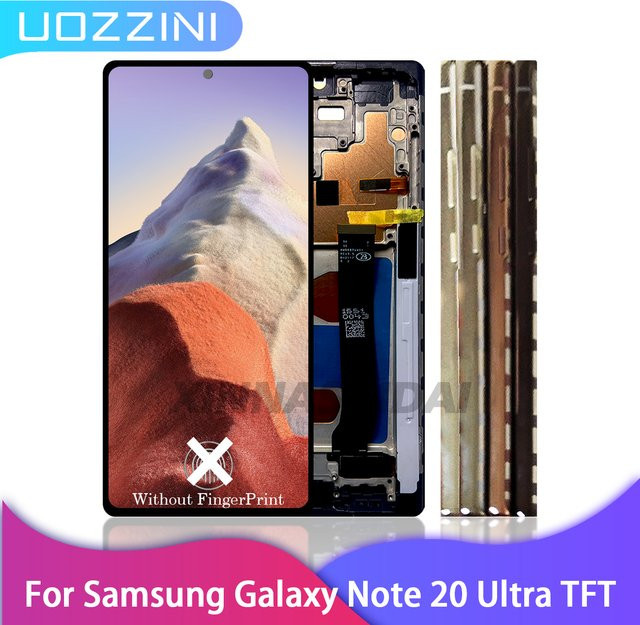 Samsung Galaxy Note 20 Ultra Ersatzdisplay mit Rahmen als TFT-Touchscreen LCD für Modell N986B in Schwarz oder Gold - Bild 1
