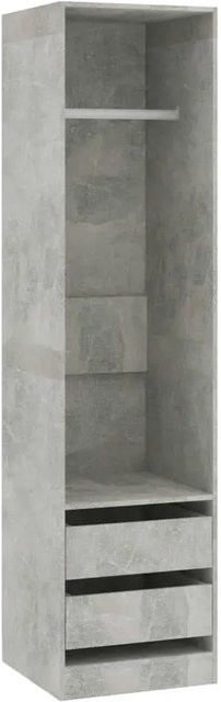 vidaXL Kleiderschrank mit Schubladen in Betongrau aus Holzwerkstoff, B/T/H: 50 x 50 x 200 cm - Bild 1