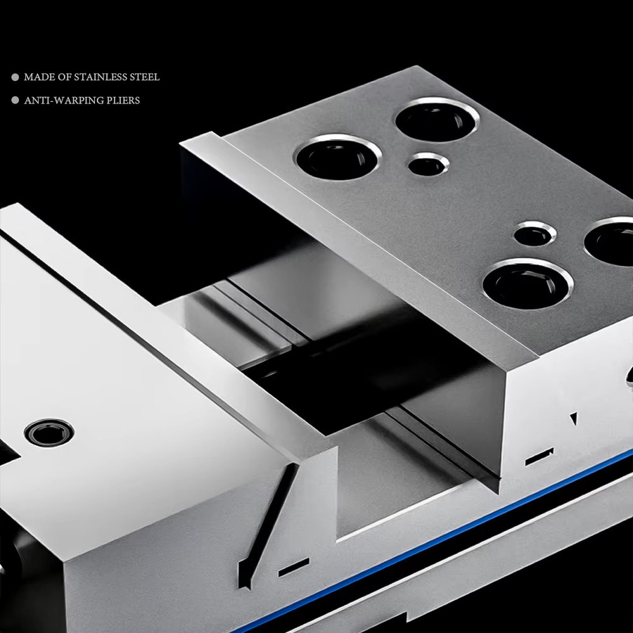 JCWIN Maschinenschraubstock GT100x100 & GT125x150 Präzisions-Tischschraubstock für CNC-Bearbeitungszentren, Drehmaschinen und Fräsmaschinen in Silber - Bild 5