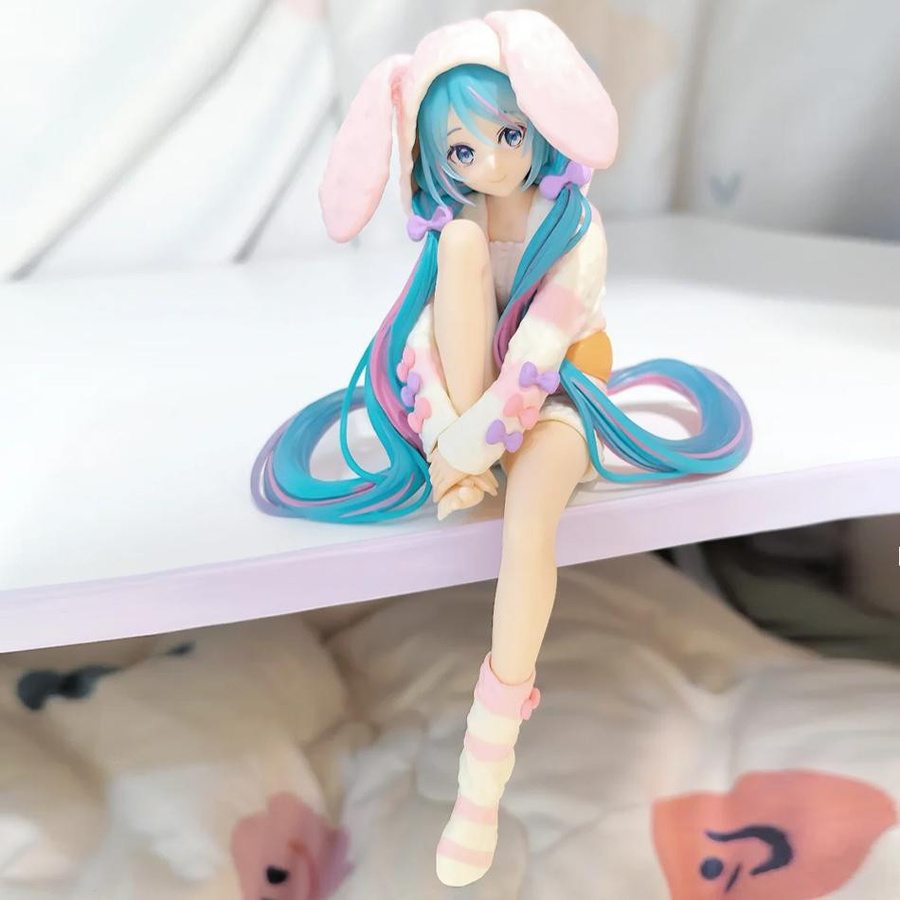 Hatsune Miku Actionfigur Anime Puppe mit Hasenohren Schlafanzug 15cm - Bild 2