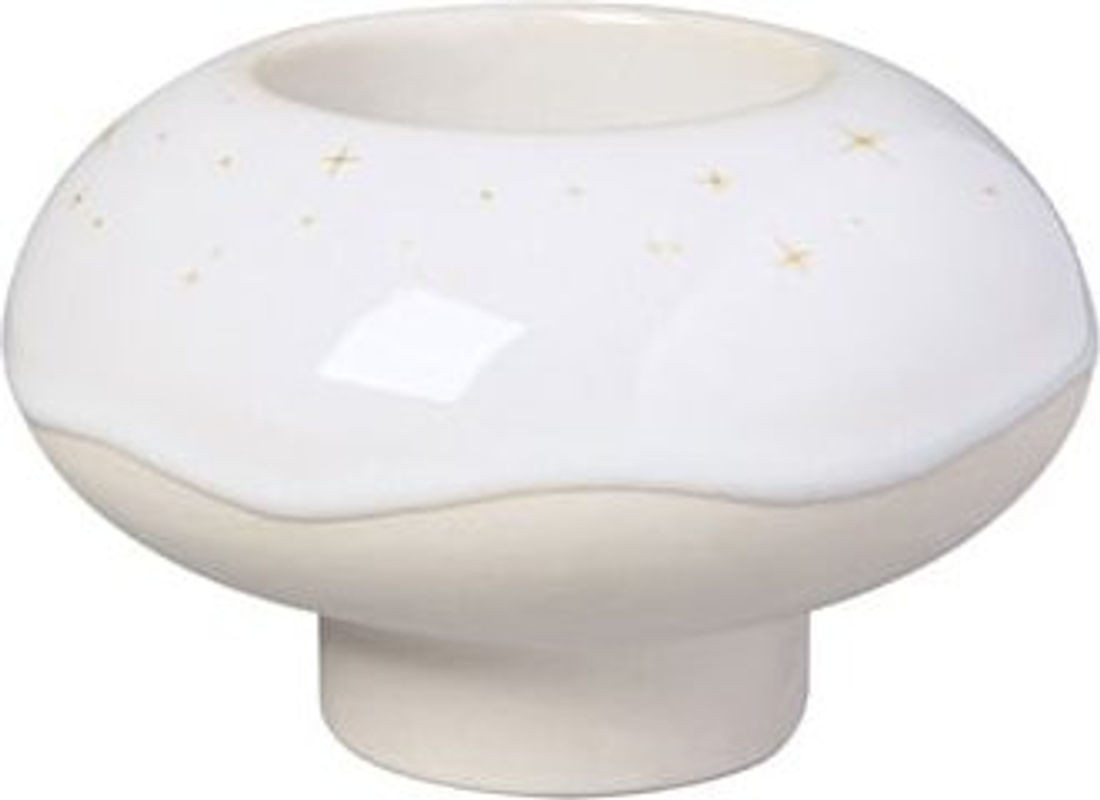 Villeroy & Boch Kerzenhalter Donut Winter Glow aus Keramik in Weiß, Durchmesser: 9,1 cm - Bild 1