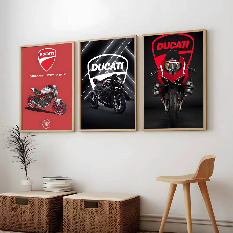Wasserdichter selbstklebender Wandaufkleber mit Ducati Streetfighter V4 und YZR M1 Motiv für dein Wohnzimmer oder Zimmer - Bild 6
