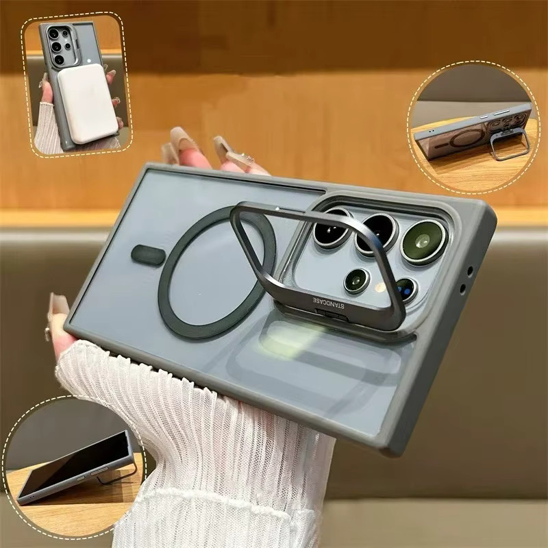 MagSafe Magnetische Schutzhülle mit Kameraschutz für Samsung Galaxy S25 Ultra, S24, S23, S22 und S23 FE Plus in Transparent oder Purple - Bild 2