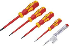 BGS Do it yourself VDE-Elektriker-Schraubendreher-Satz Schlitz/Kreuzschlitz, 5-teilig, Rot - Bild 1