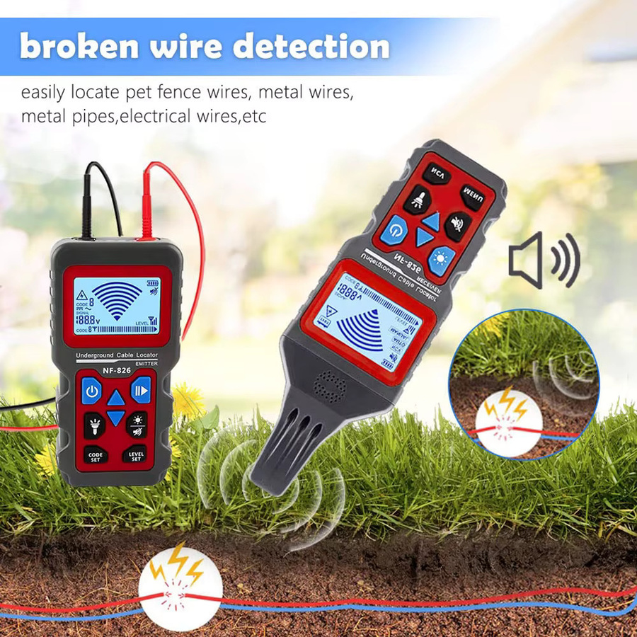 NOYAFA NF-826 Hochspannungs-Draht-Tracker professioneller Kabelfinder und Telefonkabel-Locator sowie unterirdischer Rohrdetektor - Bild 4