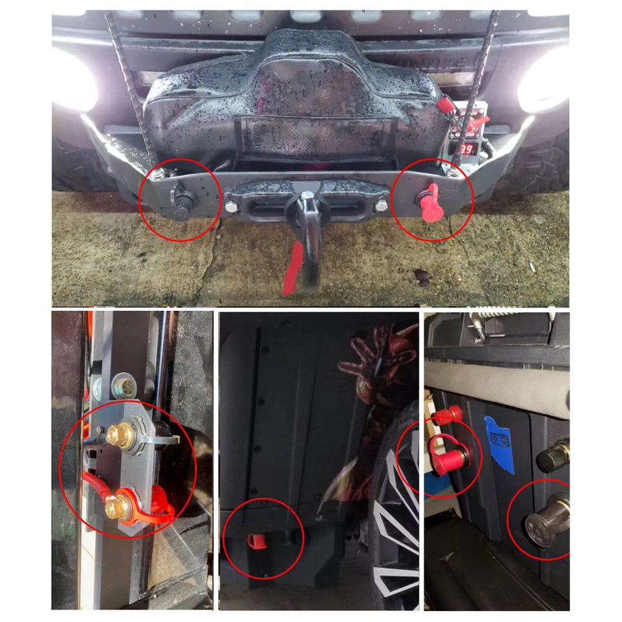KKMOON Batterie-Pfosten-Set mit 20 mm Bolzen für Auto, Wohnmobil und LKW in Schwarz und Rot - Bild 3