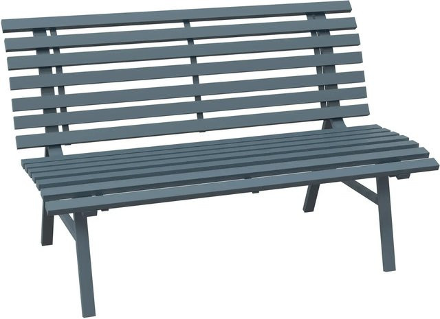 Outsunny Gartenbank aus Aluminium in Blau, Tiefe: 123 cm, Breite: 67 cm, Höhe: 79 cm - Bild 1